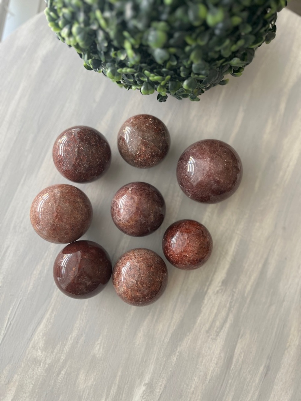 Strawberry quartz sphere